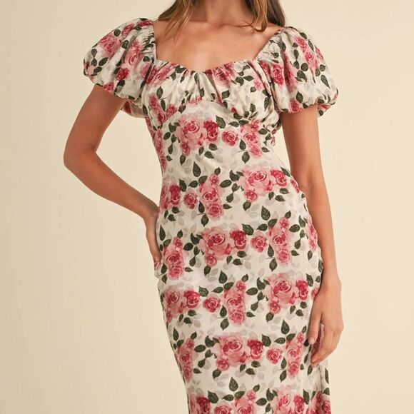 NWOT Anthropologie Mable ELOWYN SWEETHEART NECK LINE MIDI DRESS - Picture 5 of 6